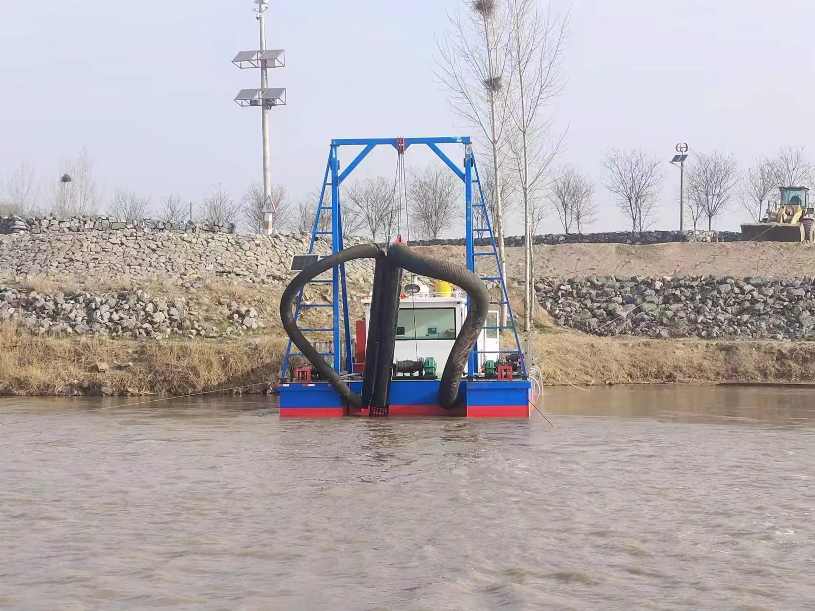 Dredging equipment at a project site